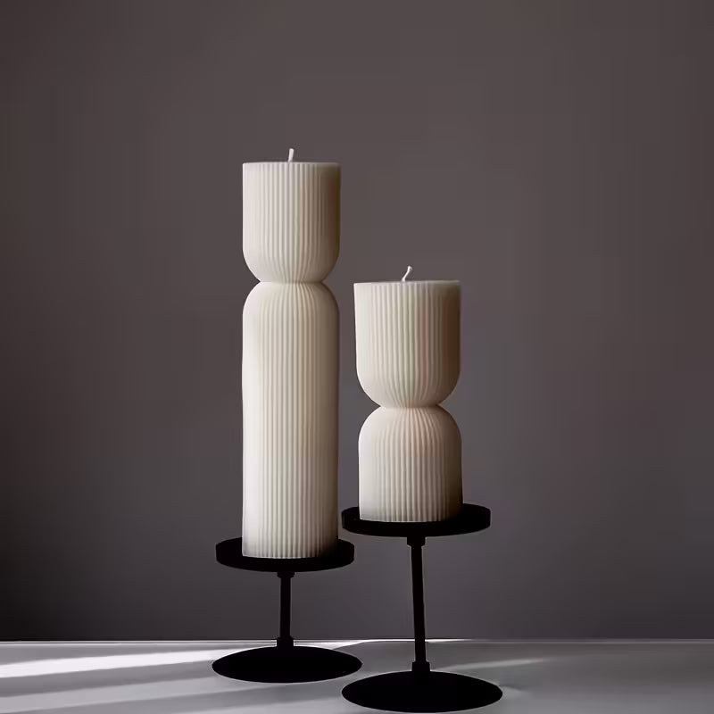 Çizgili Sütun Mum