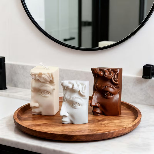 Michelangelo David Face Sculpture Candle