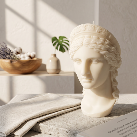 Hera Goddess Bust sculptural candle. Handmade from pure soy wax. Meaningful and artful gift for any occasion.
Product Size: Width 11cm / Height 20cm
Weights: 800g