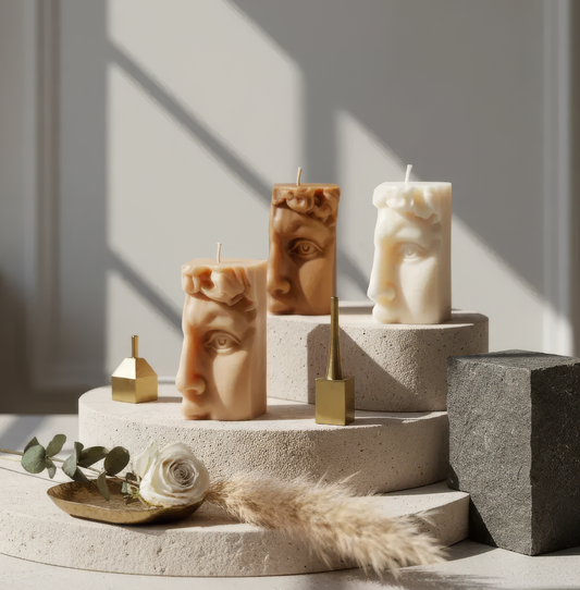 David Face Large Handcrafted Sculpture Candle