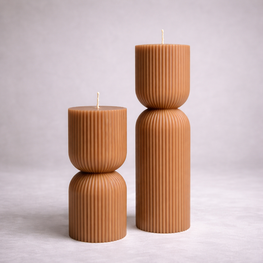 Ribbed Pillar Candle