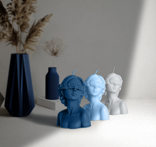 Blindfold Lady Sculpture Candle