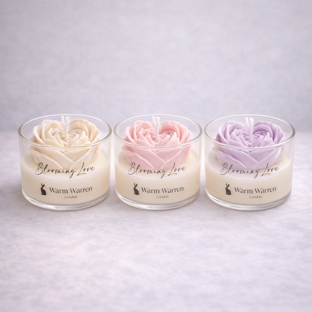 El Yapımı Pembe Gül ve Şakayık Cam Kavanoz Mum Hediye Seti – 3 Parça