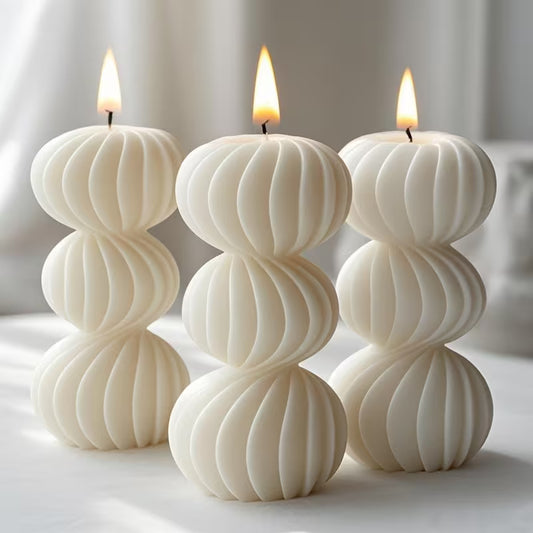Striped Ball Pillar Candle