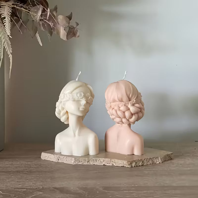 Blindfold Lady Sculpture Candle