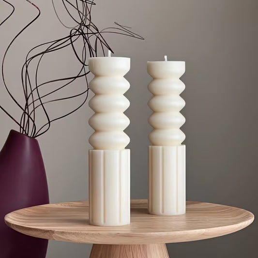 Spiral Round Pillar Candle