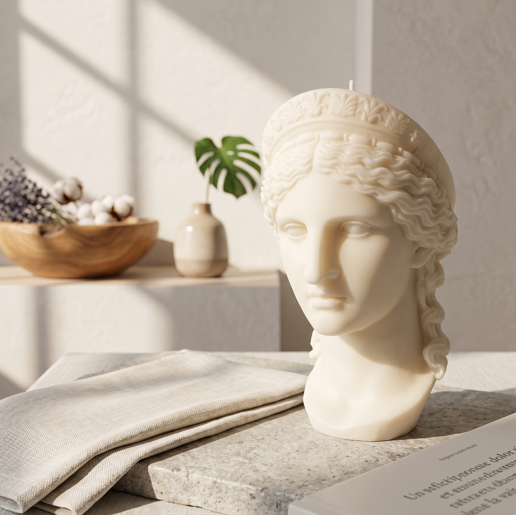  Hera Goddess Bust sculptural candle. Handmade from pure soy wax. Meaningful and artful gift for any occasion.
Product Size: Width 11cm / Height 20cm
Weights: 800g