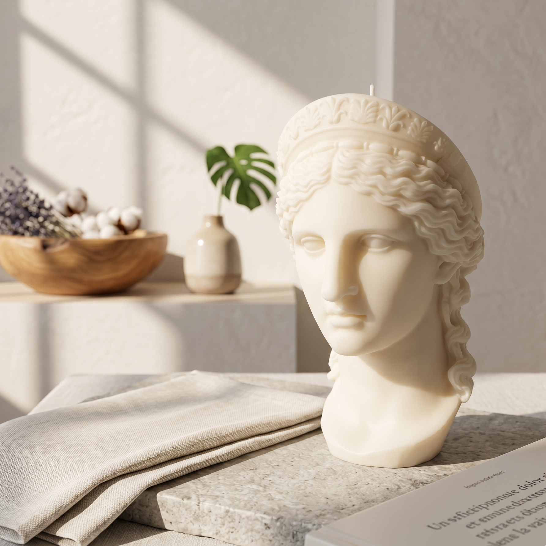  Hera Goddess Bust sculptural candle. Handmade from pure soy wax. Meaningful and artful gift for any occasion.
Product Size: Width 11cm / Height 20cm
Weights: 800g