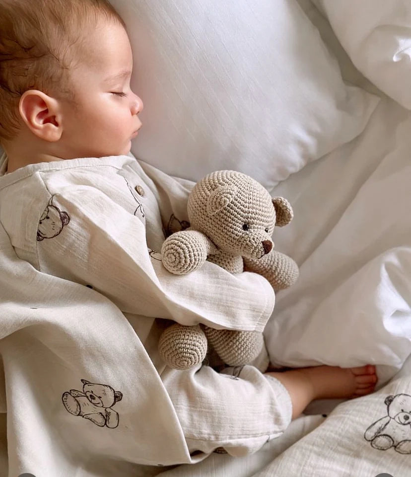 Muslin Mini Teddy Bear Baby Set