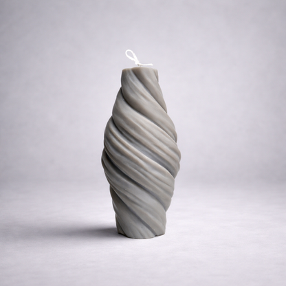 Swirl Pillar Candle – Handmade Decorative Soy Wax Candle