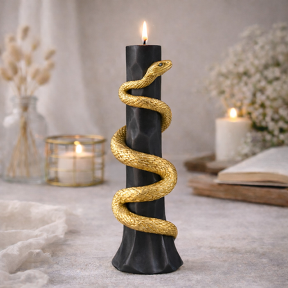 Serpent Pillar Candle – Handmade Decorative Soy Wax Candle