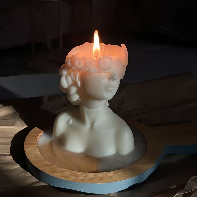 Blindfold Lady Sculpture Candle
