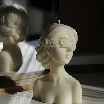 Blindfold Lady Sculpture Candle
