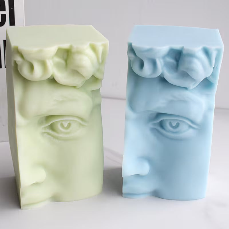 Michelangelo David Face Sculpture Candle