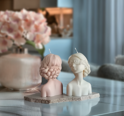Blindfold Lady Sculpture Candle