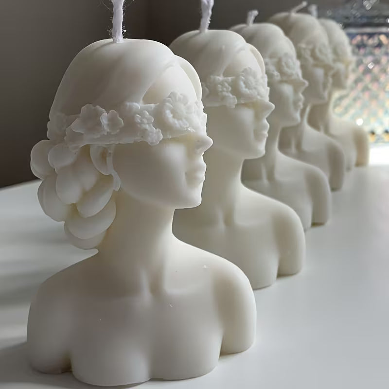 Blindfold Lady Sculpture Candle
