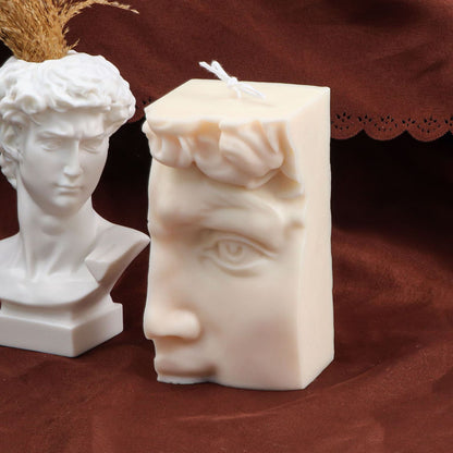 Michelangelo David Face Sculpture Candle