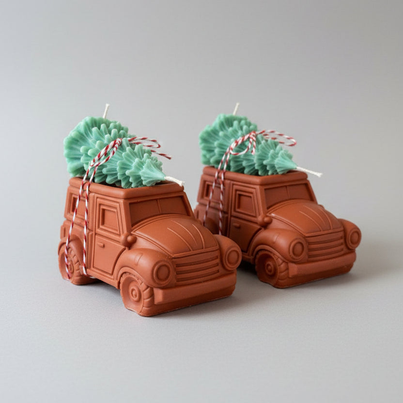 Christmas Car Candle • Handmade Coconut Wax Candle with Winter Scent