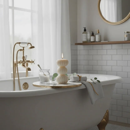 Striped Ball Pillar Candle