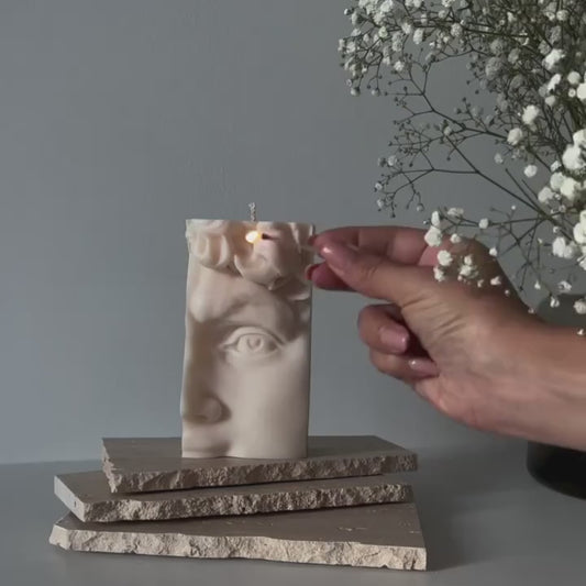 David Face Large Handcrafted Sculpture Candle