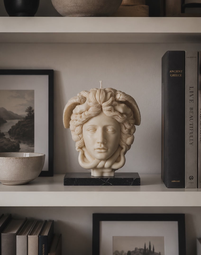 Medusa Goddess Bust, Large Soy Wax Sculptural Candle