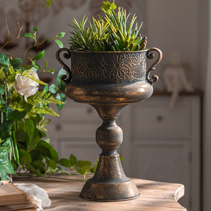Rustic Duo Metal Flower Vases