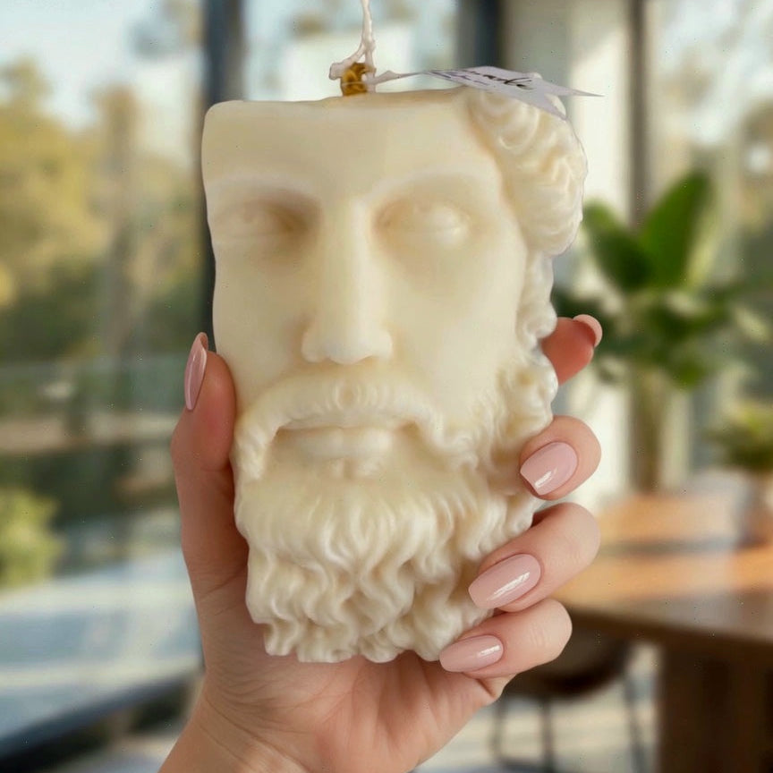 Zeus Bust Half Face - Sculpture Candle