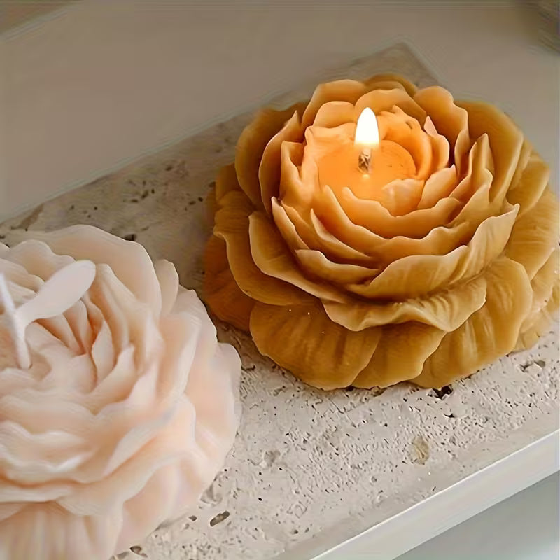 Peony Sculpture Candle Set 2pc