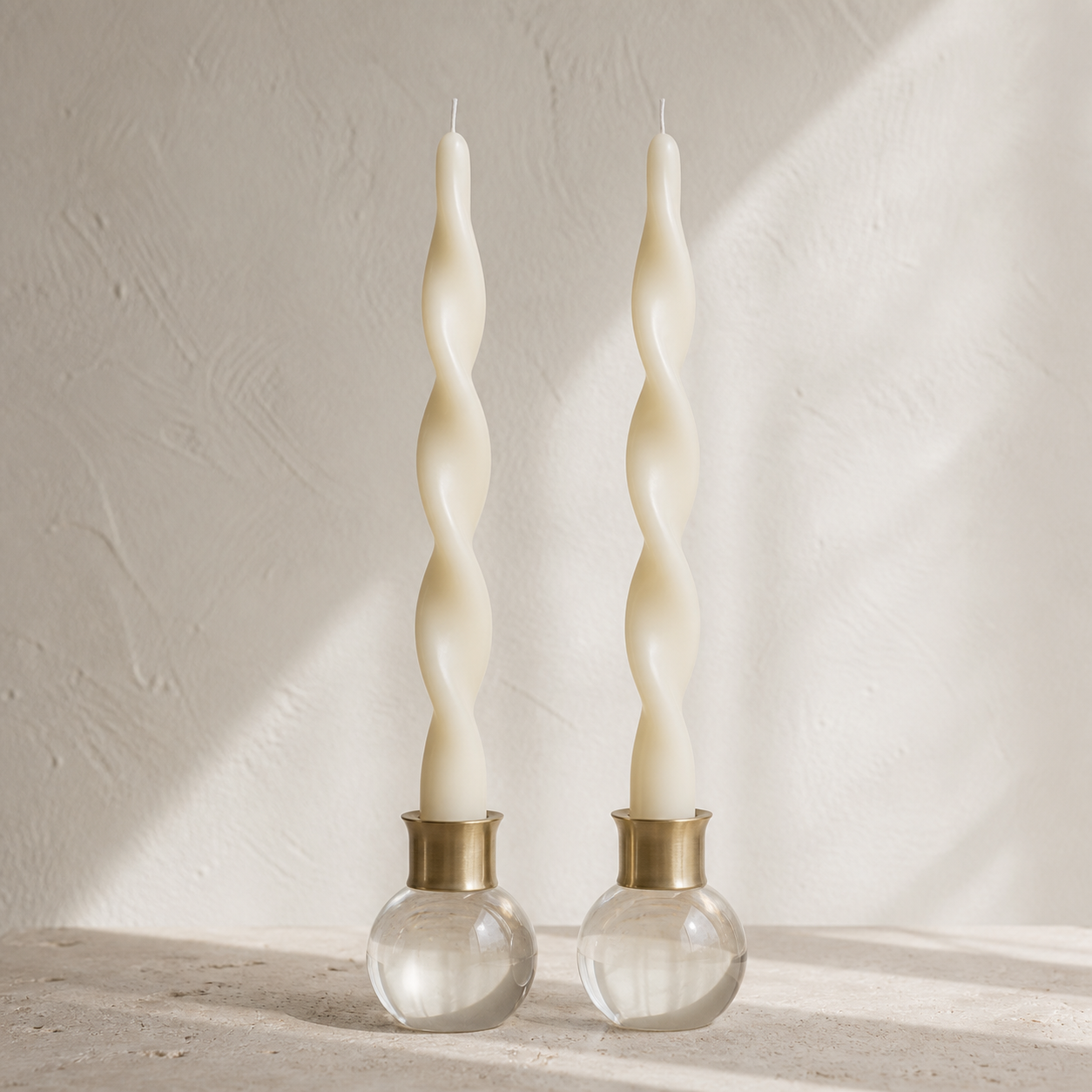 Solène Twisted Taper Candle Set