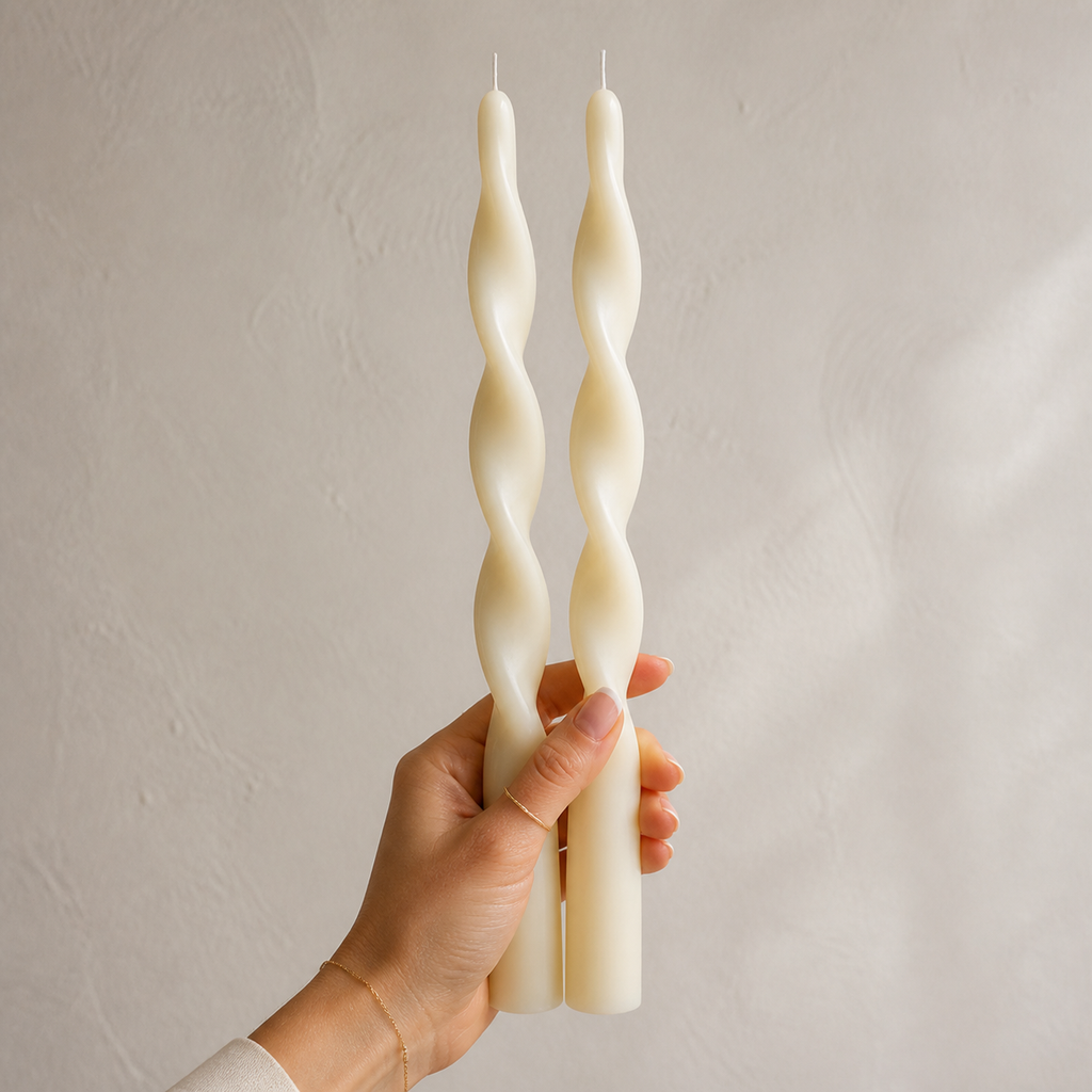 Solène Twisted Taper Candle Set