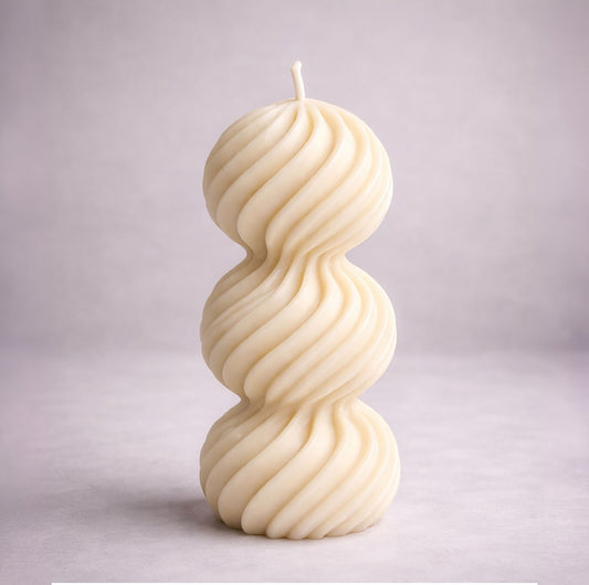 Striped Ball Pillar Candle