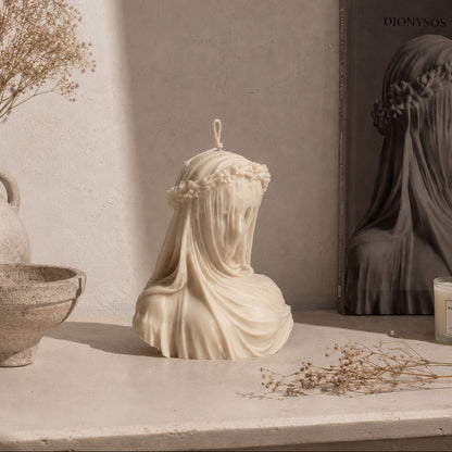 Veiled Vestal – Large Sculpture Candle