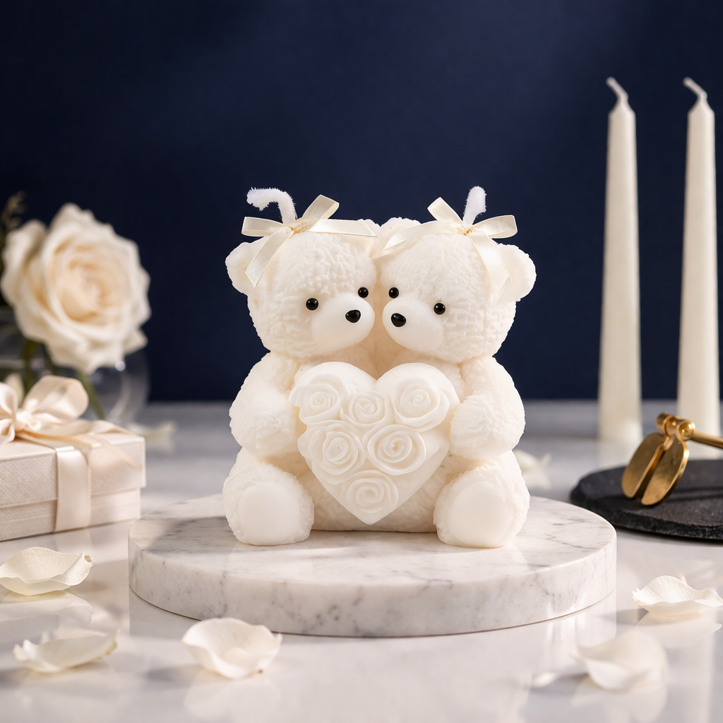 Couple Lover Bears Candle