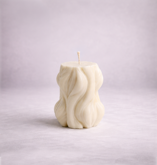 Irregular Wave Decorative Pillar Candle – Handmade Soy Wax Candle UK