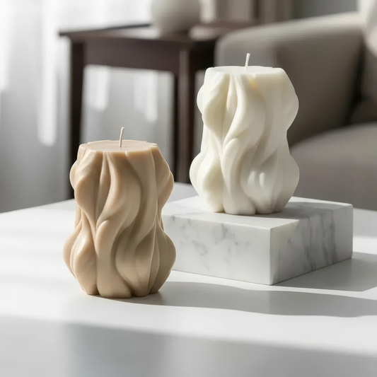 Irregular Wave Pillar Candle (Small)