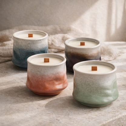 Nori Wood Wick Scented Candle – Ceramic Vessel Soy Wax Candle