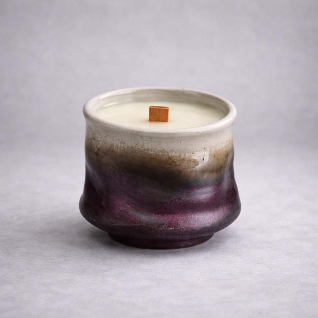 Nori Wood Wick Scented Candle – Ceramic Vessel Soy Wax Candle