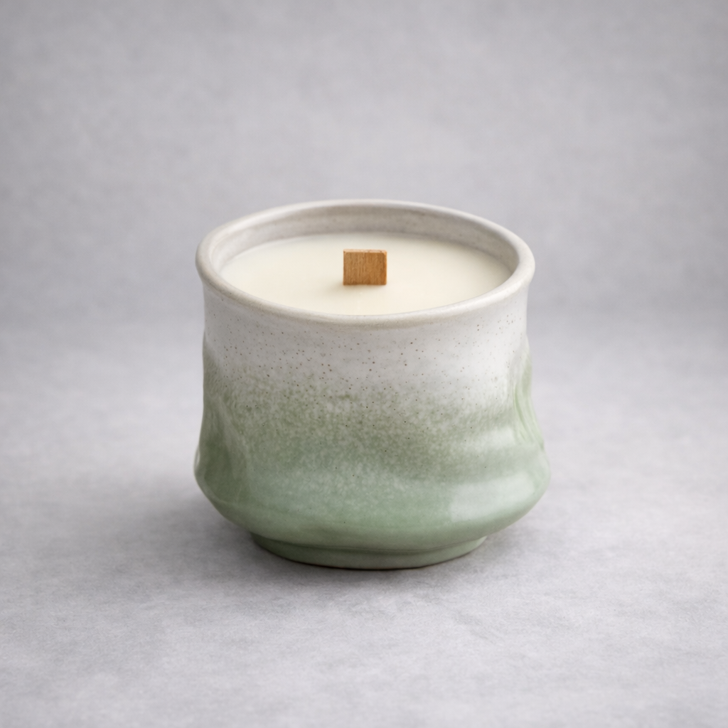 Nori Wood Wick Scented Candle – Ceramic Vessel Soy Wax Candle