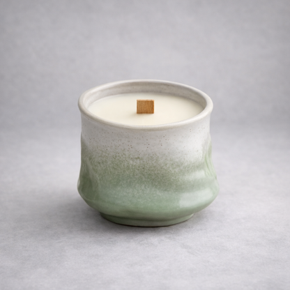 Nori Wood Wick Scented Candle – Ceramic Vessel Soy Wax Candle