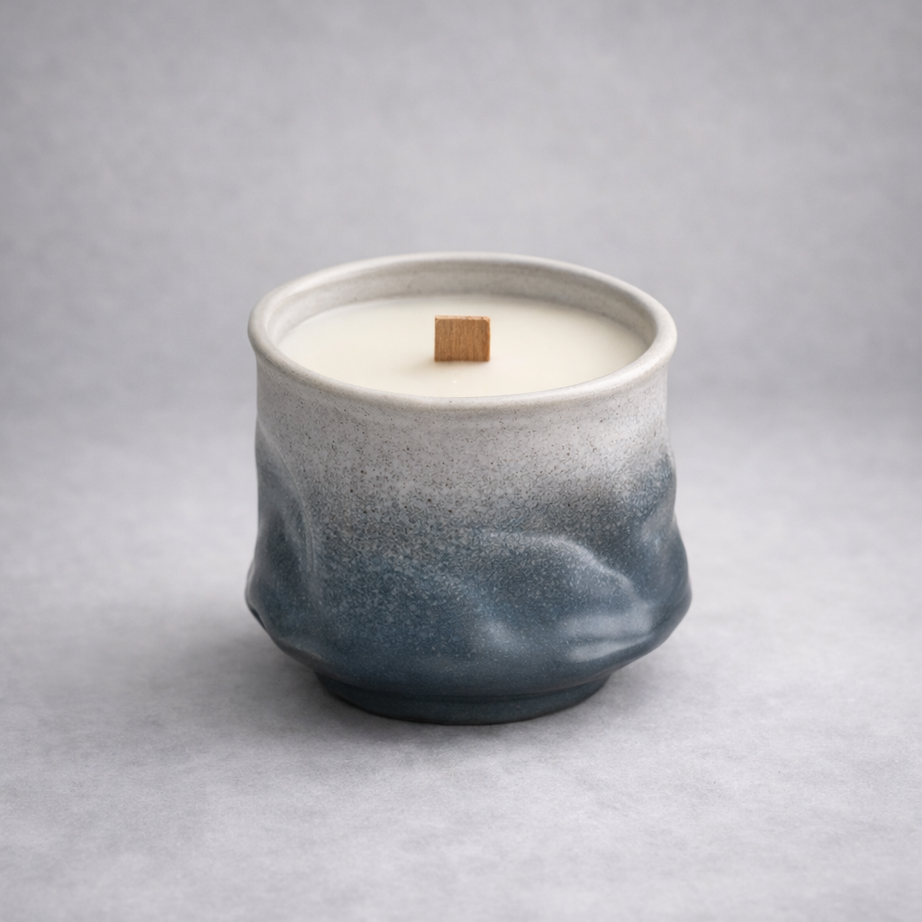 Nori Wood Wick Scented Candle – Ceramic Vessel Soy Wax Candle