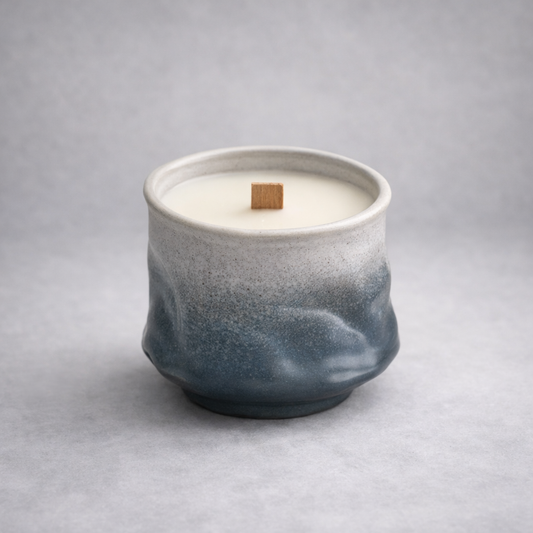 Nori Wood Wick Scented Candle – Ceramic Vessel Soy Wax Candle