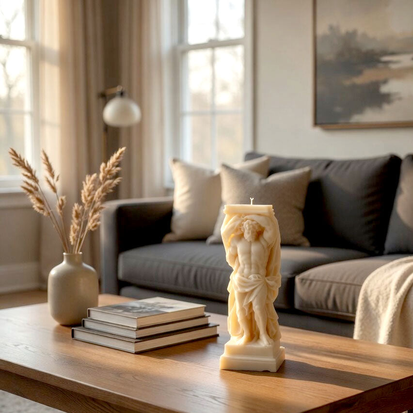 Atlant – &nbsp;Large Sculpture Candle. Luxury handcrafted sculptural soy wax candle by Warm Warren London, designed for modern and timeless interiors. Uniq, luxury gift.