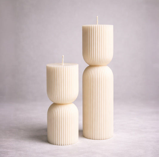 Ribbed Pillar Candle