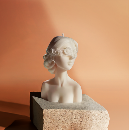 Blindfold Lady Sculpture Candle