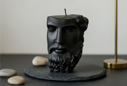 Zeus buste sculptuur kaars