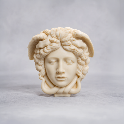 warm warren london handmade artisanal soy wax clean burn vegan large medusa bust candle 