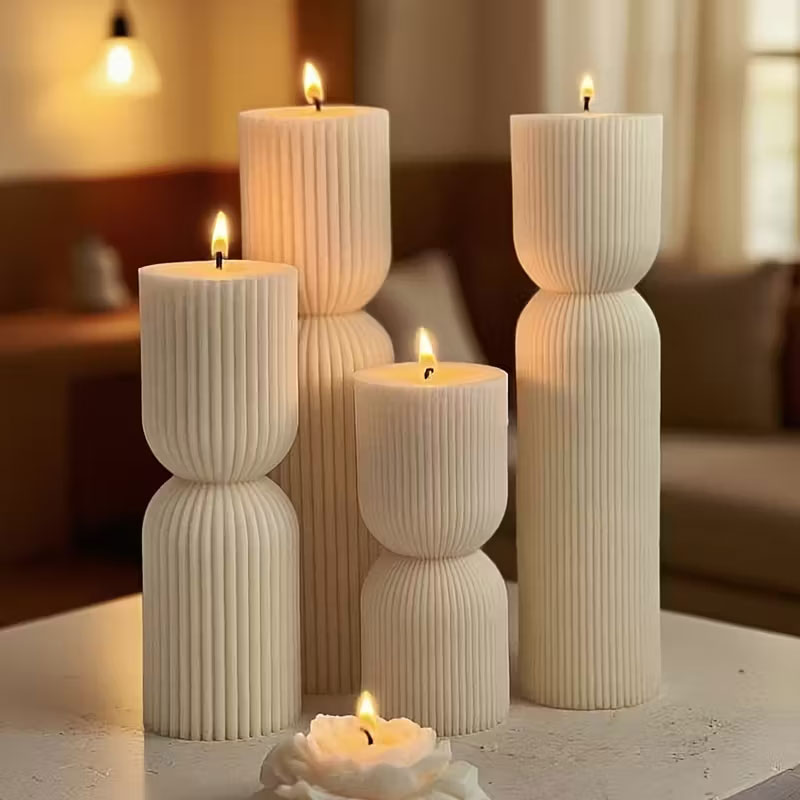 Ribbed - Pillar Candle