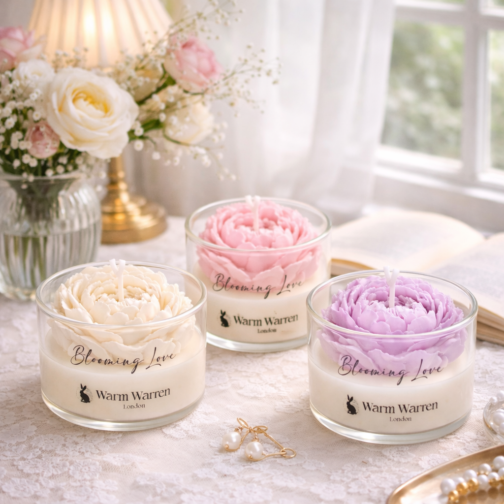 Blooming Love – Peony Glass Container Candle