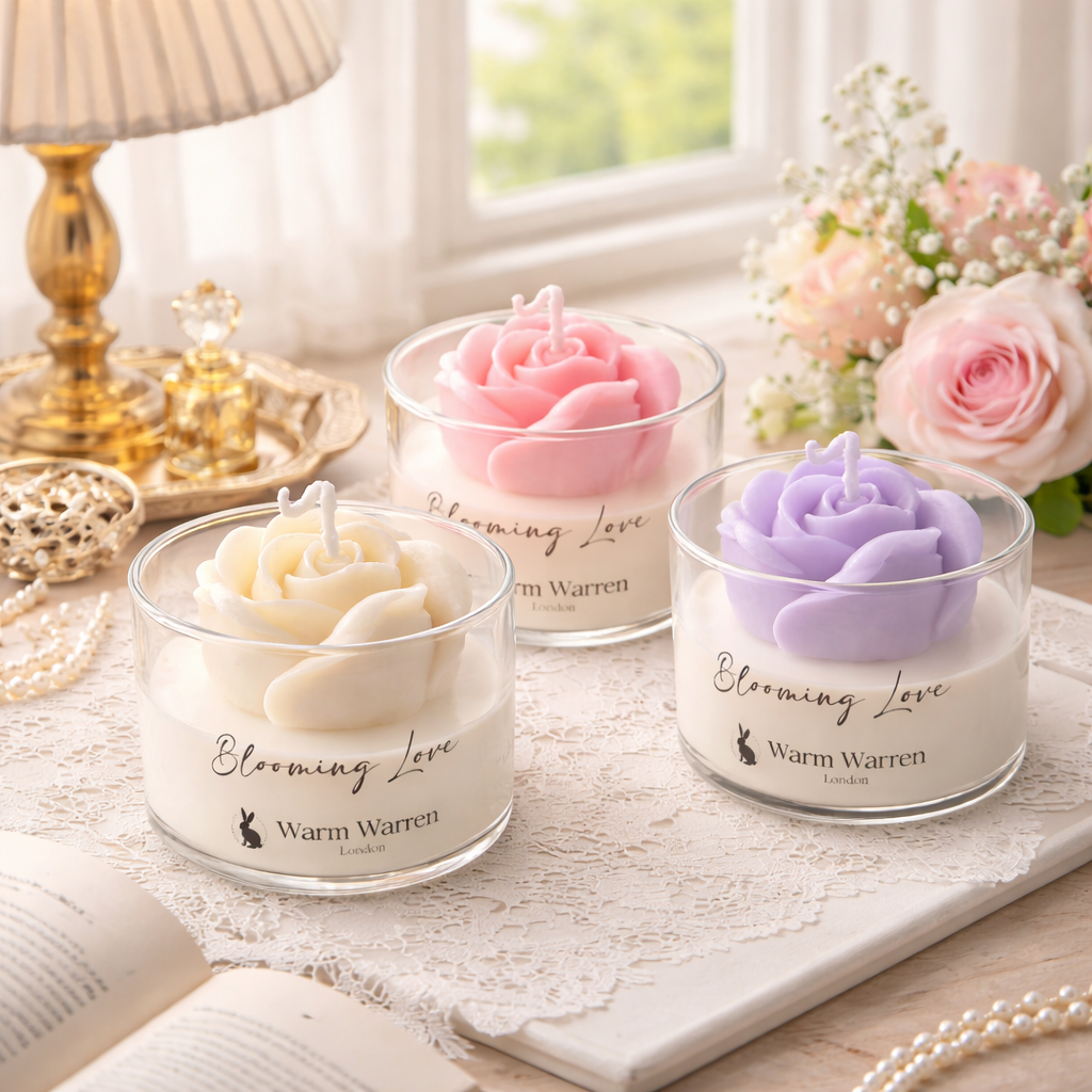 Blooming Love – Rose Glass Container Candle