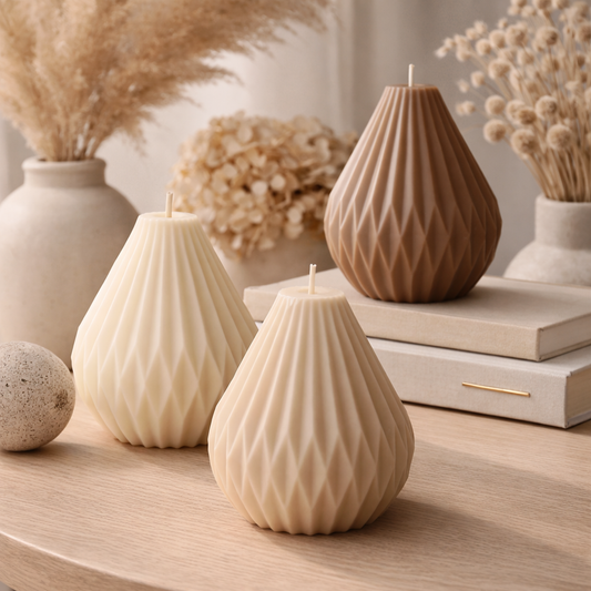 Origami Pillar Candle – Modern Geometric Soy Wax Candle